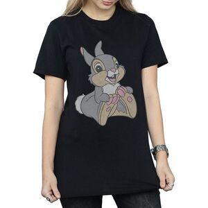 Bambi Womens/Ladies Classic Thumper Cotton Boyfriend T-Shirt / Black